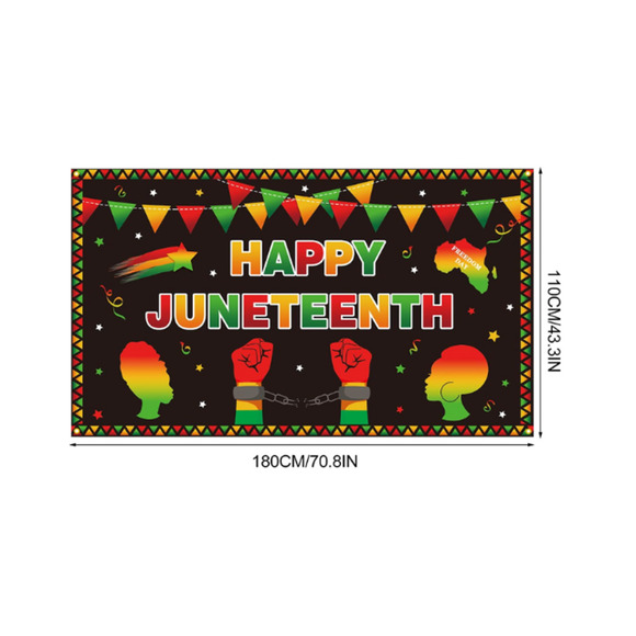Juneteenth Freedom Flag Banner Black Pride 71x43 Outdoor - Picture 2 of 3